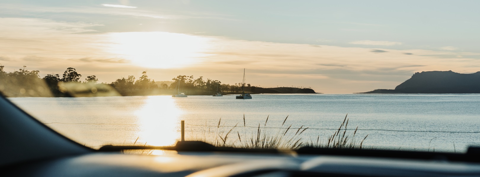 Looking out at the sun rising over Spring Beach from the dash.