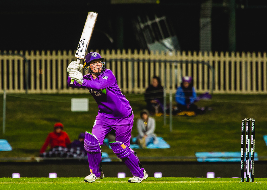 Corinne Hall batting for the Hobart Hurricanes