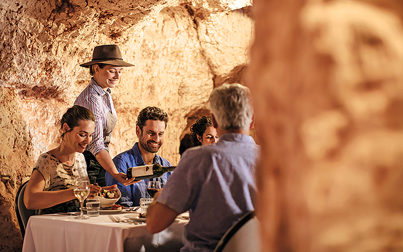 Underground lunch in Coober Pedy
