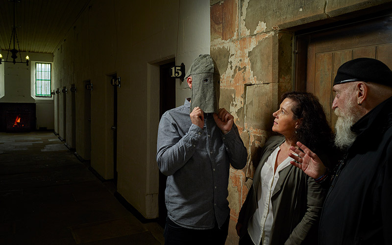 A re-enactment of convict times during A Punishing Experiment performance.
