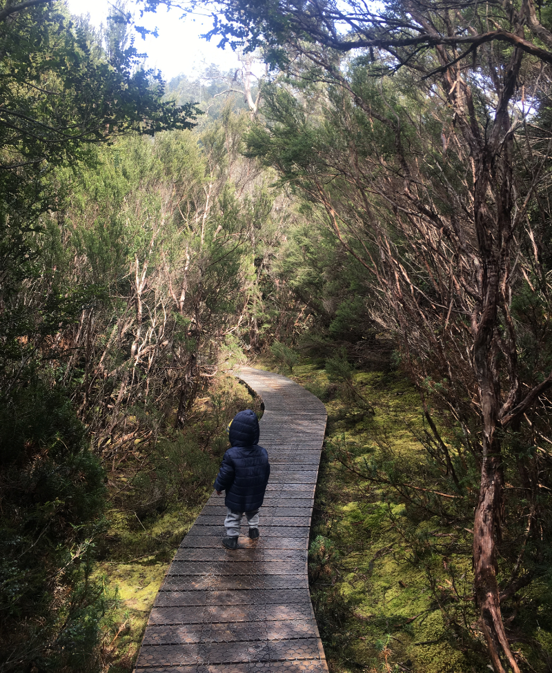 Child running along the Enchanted walk
