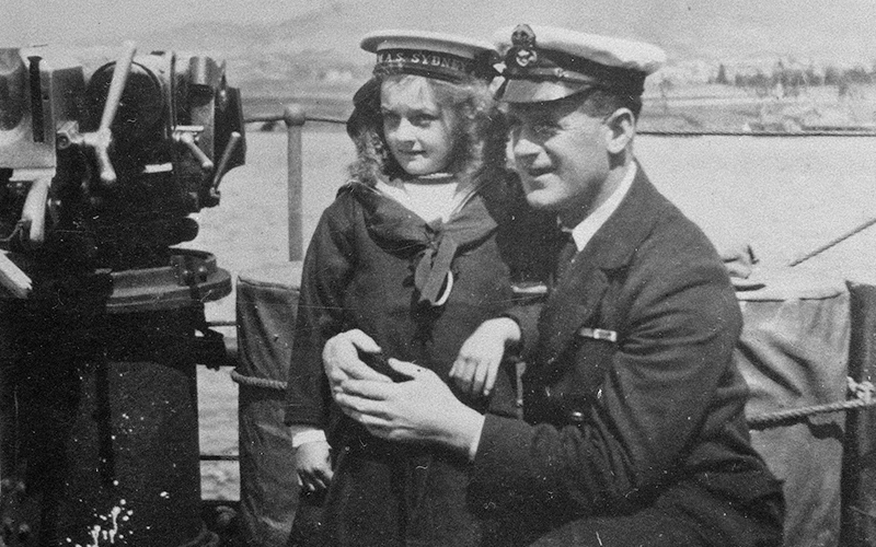 Nancy Bentley on board the HMAS Sydey in 1920