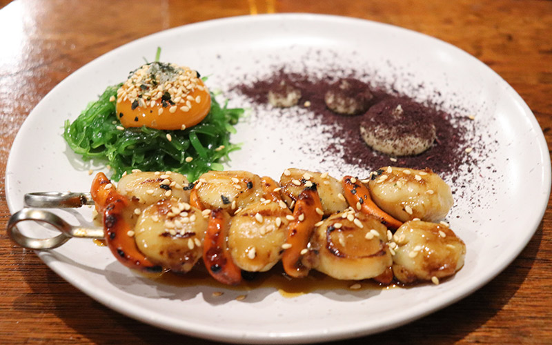 Scallop skewers from Kin Japanese.