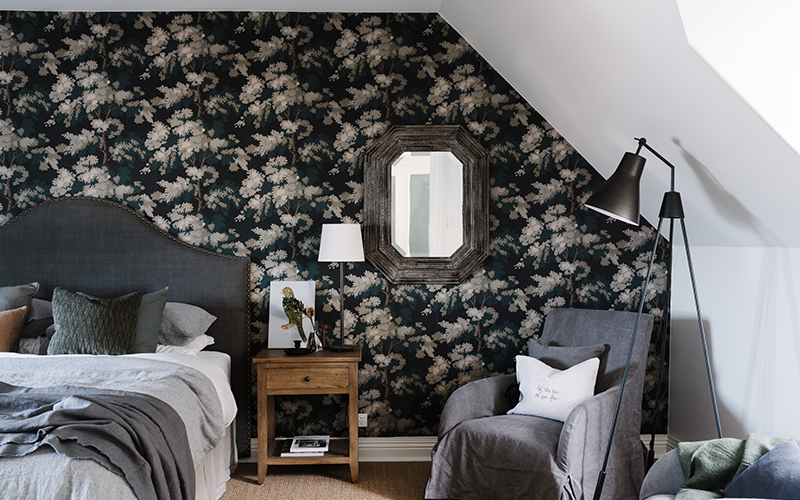 Luxurious black, grey and white interior of the Ship Inn
