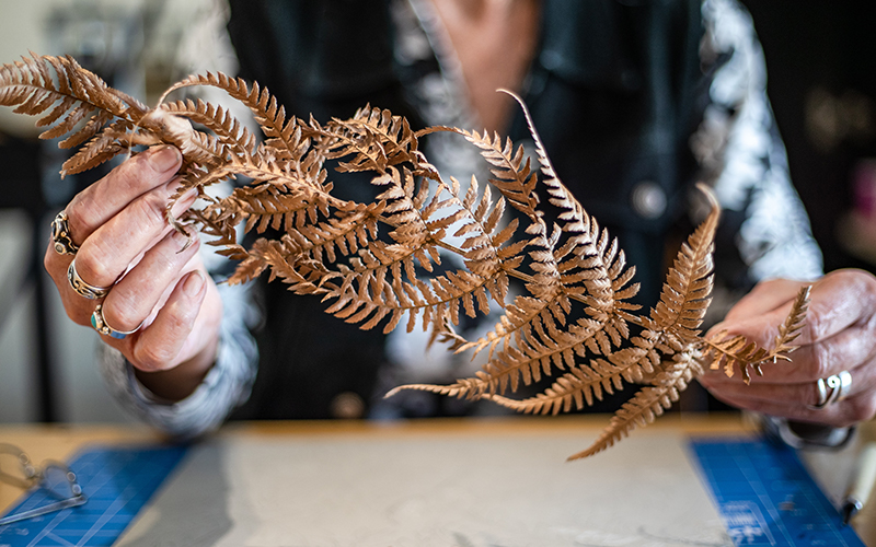 Dried leaf at the Makers' Workshop