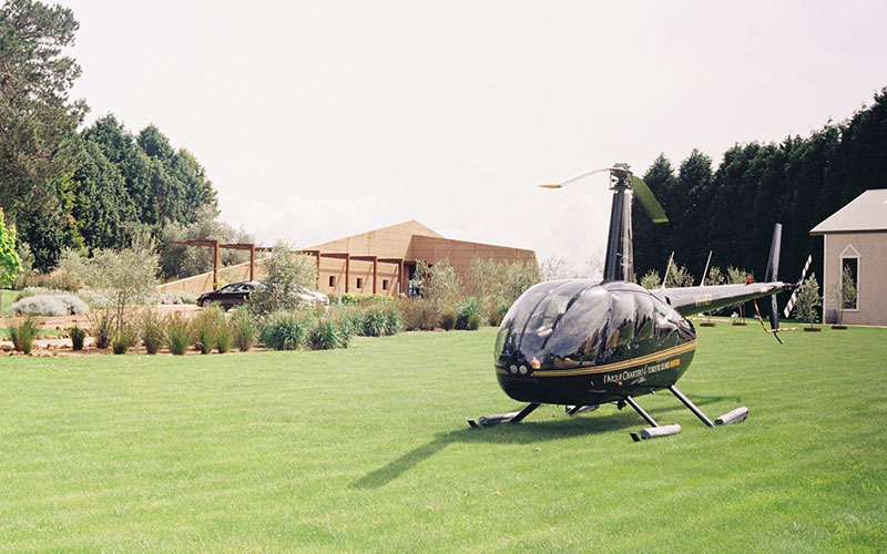 Helicopter on lawn