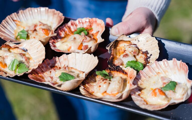 Cooked scallops at the Tassie Scallop Fiesta