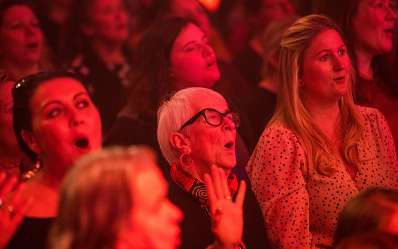 People singing as part of the Festival of Voices