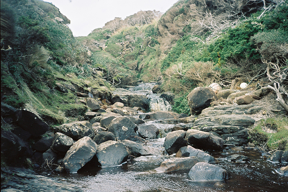 A river leading away from Granite Beach