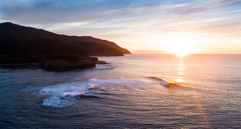 Sun rising over Eagle Hawk Neck