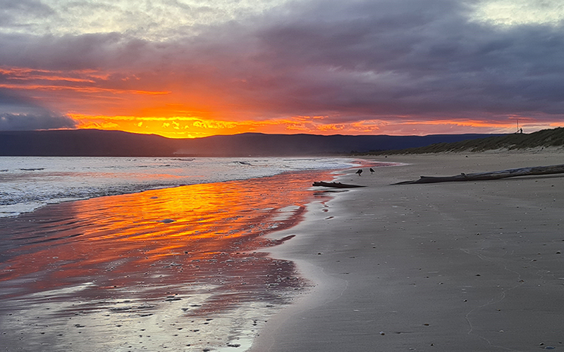 Sunset on the beach at Dolphin Sands
