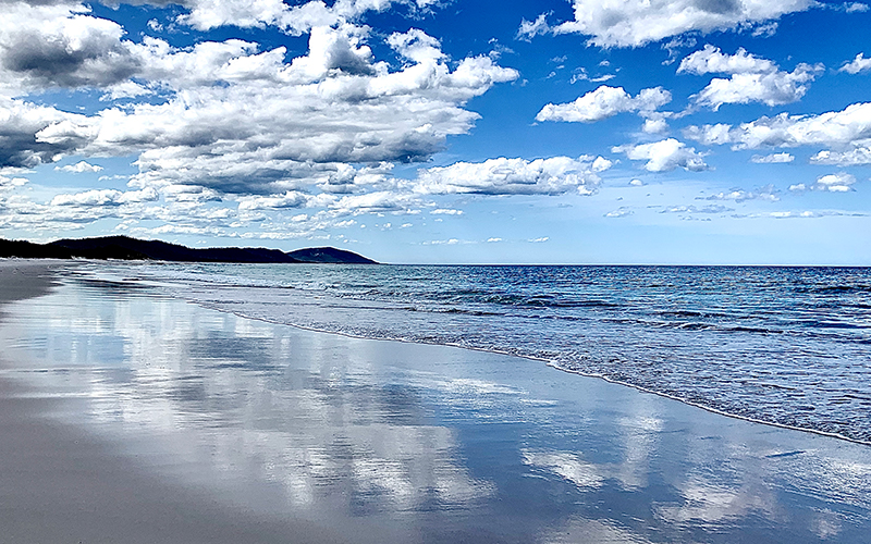 Waves and clouds at Friendly Beaches