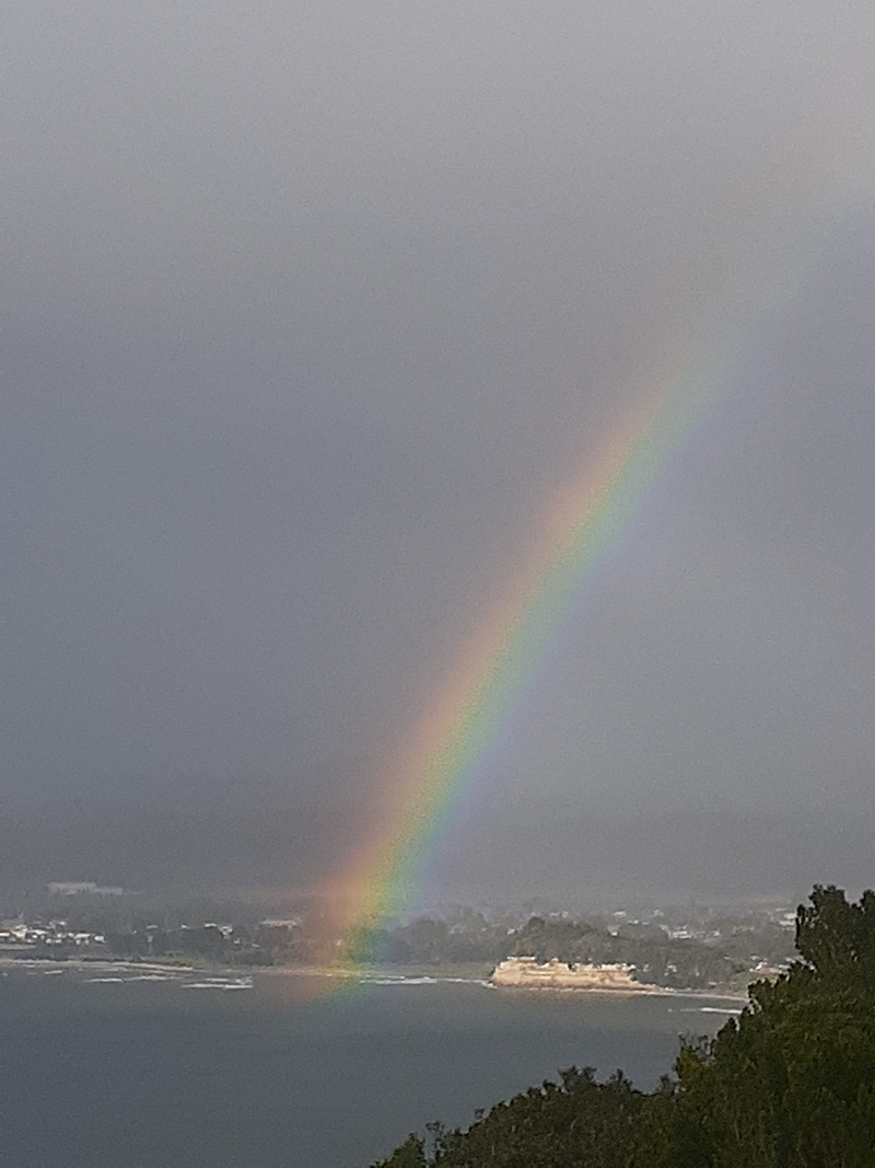 Rainbow on an overcast day