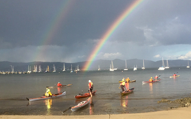Double rainbow at Sandy Bay