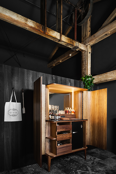 Mirror and storage nook at Stillwater Seven in Launceston