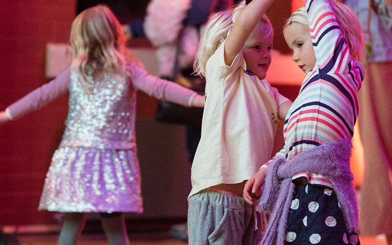 Two children dancing