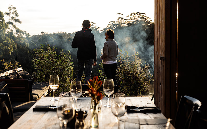 Glamping at it's finest. Tea with a view on Bruny Island.