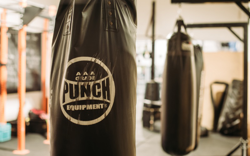 Boxing punching bag at Health and Fitness World in Launceston