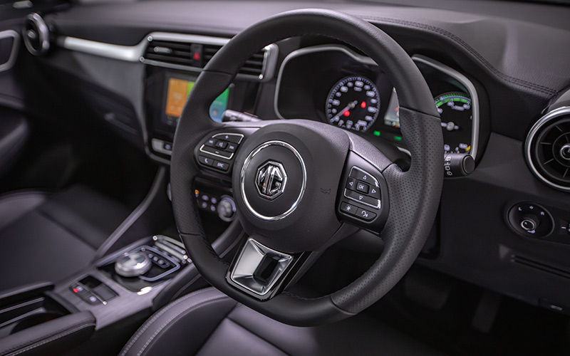 View of drivers seat inside the MG.