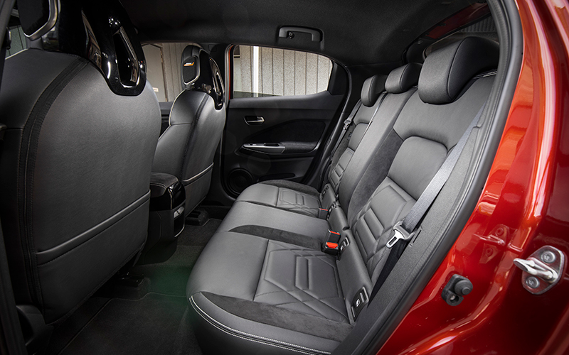 Back seat interior of Nissan Juke