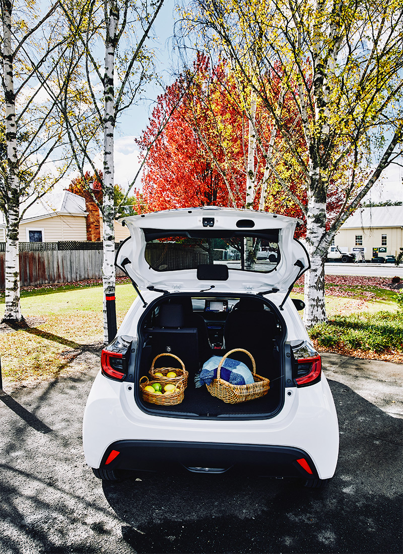 The Yaris has a two-tier deck board in the boot