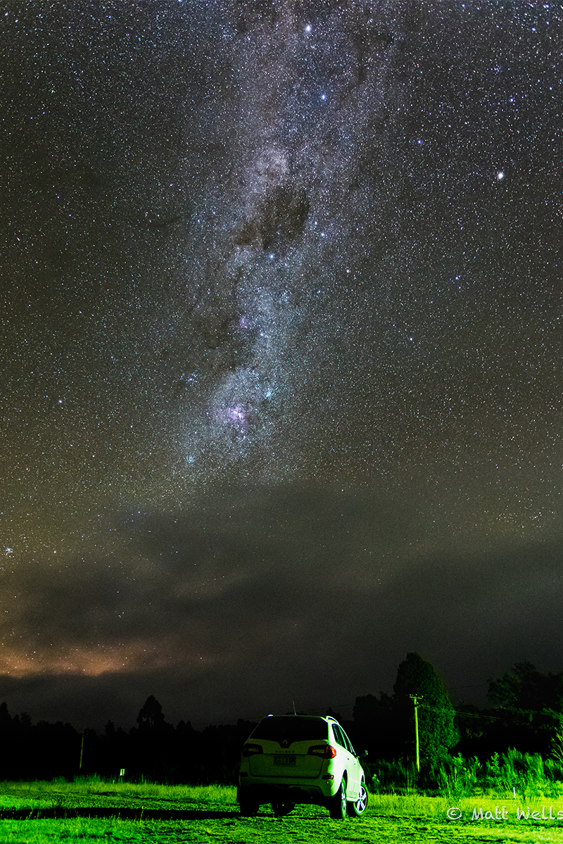 Night sky with a green glow