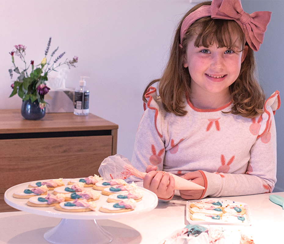 Little girl baking