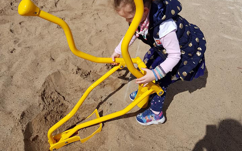 Playing with the sand digger