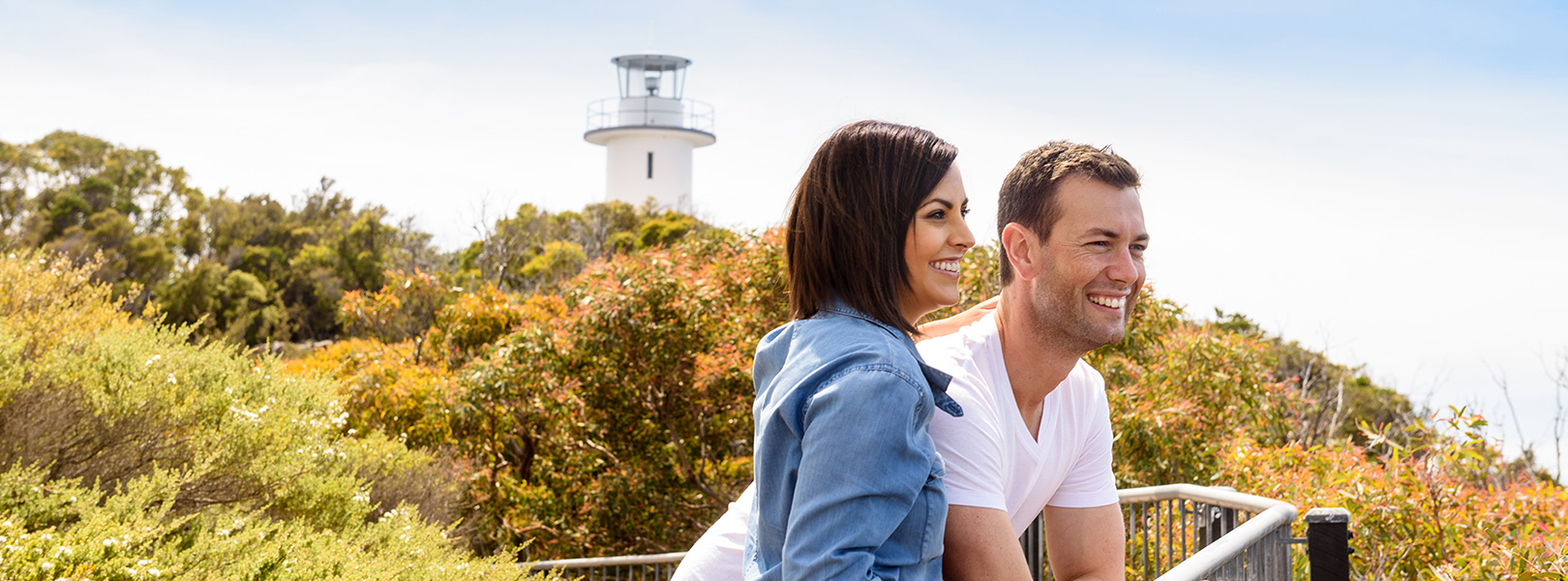 Couple looking out at Cape Tourville